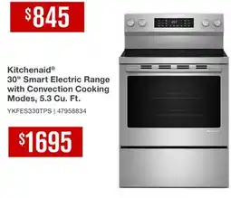 Leon's Kitchenaid 30 Smart Electric Range with Convection Cooking Modes, 5.3 Cu. Ft offer