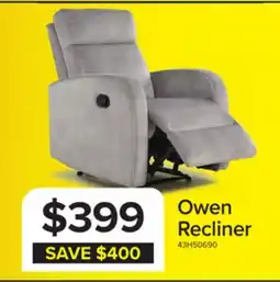 Leon's Owen Recliner - Grey offer