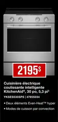 Leon's Cuisinière électrique coulissante intelligente KitchenAid offer