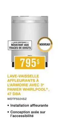 Leon's LAVE-VAISSELLE AFFLEURANTS À L'ARMOIRE AVEC 3° PANIER WHIRLPOOL offer