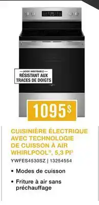 Leon's CUISSINIÈRE ÉLECTRIQUE AVEC TECHNOLOGIE DE CUISSON À AIR WHIRLPOOL offer