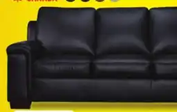Leon's Icon Leather Sofa - Black offer