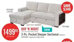 The Brick Pocket 2-piece Left-facing Linen-Look Fabric Sleeper Sectional with Storage - Beige offer