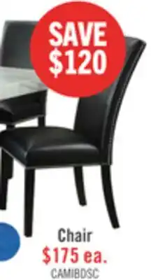 The Brick Cami Dining Chair with Vegan-Leather Fabric - Black offer