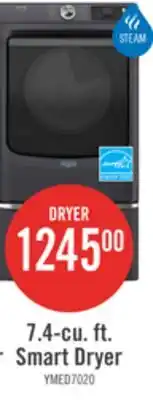 The Brick Maytag 7.4 Cu. Ft. Pet Pro Smart Electric Dryer - White - YMED7020RW offer