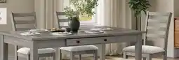 The Brick Cove 5pc Dining Table Set with Table & 4 Chairs, Storage Drawers, Melamine, 66W - Grey offer