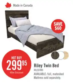 The Brick Riley Panel Bed with Headboard & Frame for Kids, Made in Canada, Grey - Twin Size offer