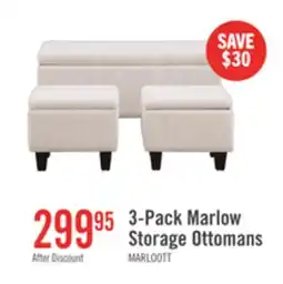 The Brick Marlow 19.5 3-Pack Storage Ottomans – Beige offer