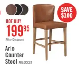 The Brick Arlo Counter-Height Stool with Vegan Leather Fabric, 26H - Copper offer