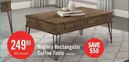 The Brick Hughey Rectangular Coffee Table With 2 Drawers, Rustic Oak offer