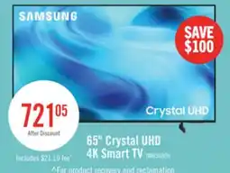 The Brick SAMSUNG 65 U8000H Crystal UHD 4K Smart Tizen TV (UN65U8000HFXZC) – 2026 Model offer