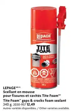 Home Hardware Tite Foam gaps & cracks foam sealant offer