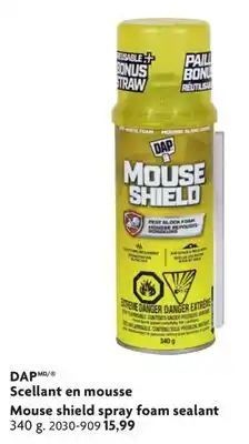 Home Hardware DAP Scellant en mousse Mouse shield spray foam sealant offer