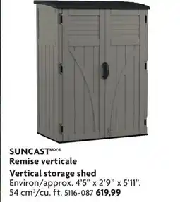 Home Hardware SUNCAST Vertical storage shed offer