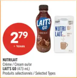 Pharmaprix NUTRILAIT Cream or LAIT'S GO (473 mL) offer
