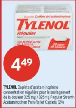 Pharmaprix TYLENOL 325 mg Regular Strenth Acetaminophen Pain Relief Caplets offer