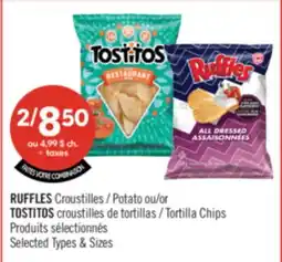 Pharmaprix RUFFLES Potato or TOSTITOS Tortilla Chips offer