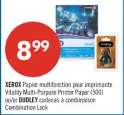 Pharmaprix XEROX Papier Vitality Multi-Purpose Printer Paper (500) or DUDLEY Combination Lock offer