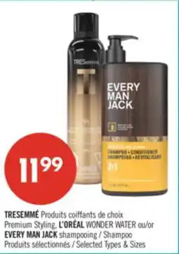 Pharmaprix TRESEMMÉ Premium Styling, L'OREAL WONDER WATER or EVERY MAN JACK Shampoo offer