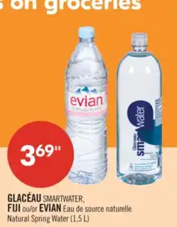 Pharmaprix GLACÉAU SMARTWATER, FIJI or EVIAN Natural Spring Water offer