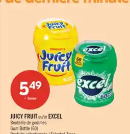 Pharmaprix JUICY FRUIT or EXCEL Gum Bottle offer