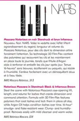 Pharmaprix NARS Notorious Mascara in Starstruck Black & Infamous Brown offer