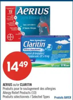 Pharmaprix AERIUS or CLARITIN Allergy Relief Products (10) offer