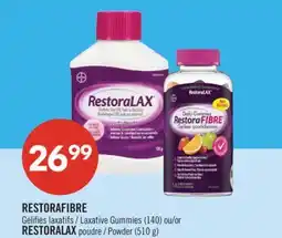 Pharmaprix RESTORAFIBRE Laxative Gummies (140) or RESTORALAX Powder (510 g) offer