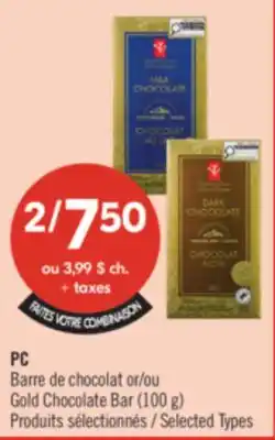 Pharmaprix PC or Gold Chocolate Bar offer