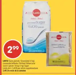 Pharmaprix LANTIC Granulated (2 kg) ,Brilliant Yellow or Icing (1 kg) Sugar offer