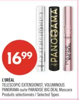 Pharmaprix L'ORÉAL TELESCOPIC EXTENSIONIST, VOLUMINOUS PANORAMA or PARADISE BIG DEAL Mascara offer