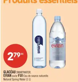 Pharmaprix GLACÉAU SMARTWATER, EVIAN or FIJI Natural Spring Water (1 L) offer