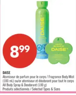 Pharmaprix DAISE Fragrance Body Mist (100 mL) or All Body Spray & Deodorant (100 g) offer