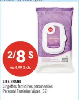 Pharmaprix LIFE BRAND Personal Feminine Wipes (32) offer