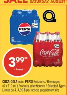 Pharmaprix COCA-COLA or PEPSI Beverages offer