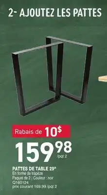 Matério PATTES DE TABLE 25 offer