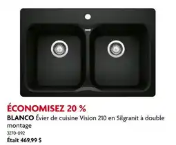 Home Hardware Évier de cuisine Vision 210 en Silgranit à double montage offer