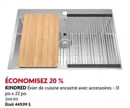 Home Hardware Évier de cuisine encastré avec accessoires - 31 po x 22 po offer