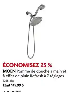 Home Hardware Pomme de douche à main et à effet de pluie Refresh à 7 réglages offer