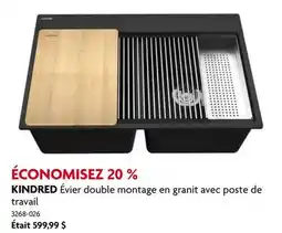 Home Hardware Évier double montage en granit avec poste de travail offer
