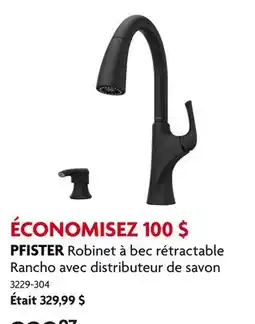 Home Hardware Robinet à bec rétractable Rancho avec distributeur de savon offer
