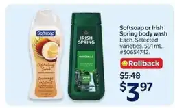 Walmart SOFTSOAP or IRISH SPRING BODY WASH offer