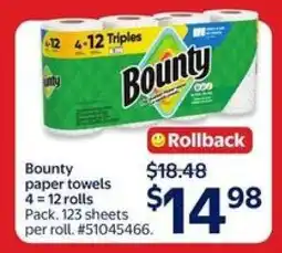 Walmart Bounty Paper Towels offer