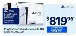 Walmart PlayStation 5 slim disc console 1TB offer