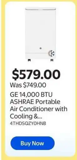 Walmart GE 14,000 BTU ASHRAE Portable Air Conditioner offer