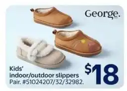 Walmart Kids' indoor/outdoor slippers offer