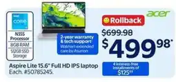 Walmart Aspire Lite 15.6 Full HD IPS laptop offer