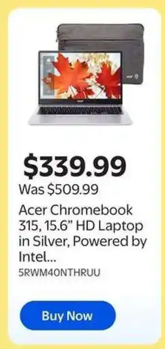 Walmart Acer Chromebook 315 offer