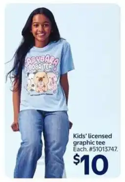 Walmart Kids' licensed graphic tee offer
