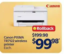 Walmart Canon PIXMA TR7122 wireless printer offer